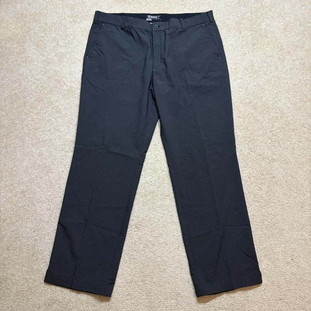 Nike Golf Pants Mens 40x32 Gray Dri-FIT‎ Herringbone Tour Performance Khakis